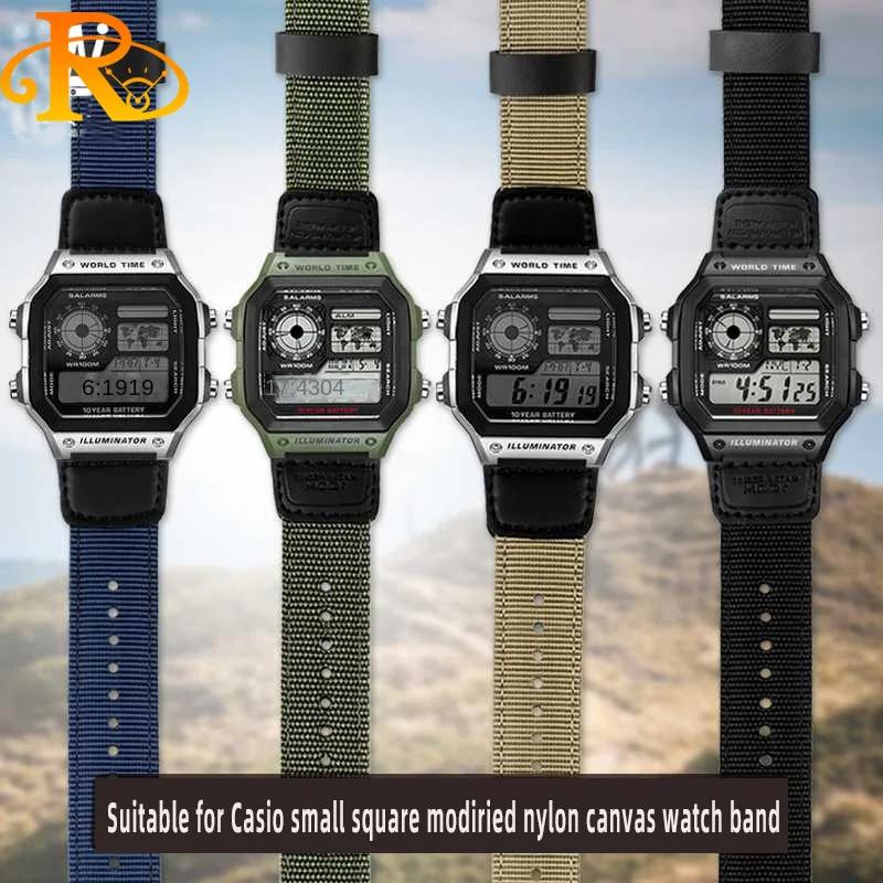 Modified Nylon Watch Band For Casio AE1200WH/1300/1000/1500 AE-1200 A158W A159 Waterproof Outdoor Sports Wrist Strap